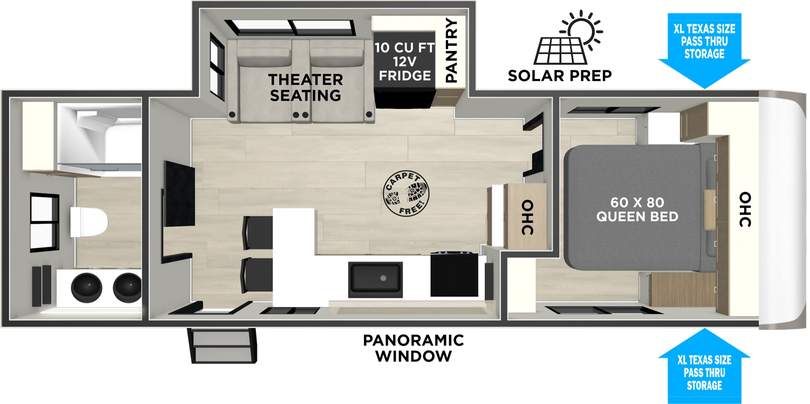 Hemisphere Travel Trailers 24RBHL Floorplan